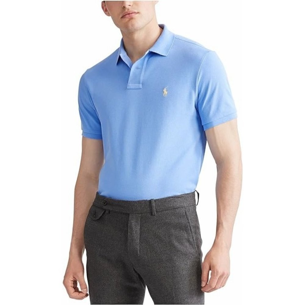 Polo Ralph Lauren Mens Polo Sz 3X B Big Blue Embroidered Horse Work Golf‎ Office